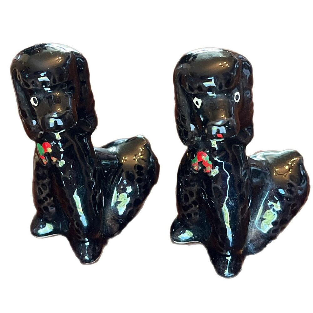 Vintage Mini English Cocker Spaniel Figurine High Gloss Collectible Statue Black